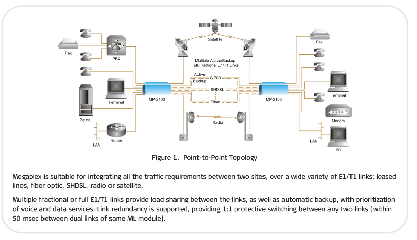 Megaplex-2100 or Megaplex-2104 in a point to point topology