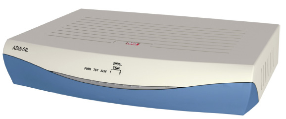 ASMi-54L SHDSL.bis Modem full-duplex at data rates of up to 5.7 Mbps over 2-wire
and 11.4 Mbps over 4-wire lines