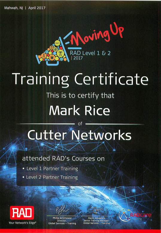 RAD Training Level 1 and 2  April 2017