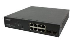 Transtion Networks SM8TAT2SA Smart Managed PoE+ Switch (8) 10/100/1000Base-T Ports + (2) 100/1000 SFP Slots